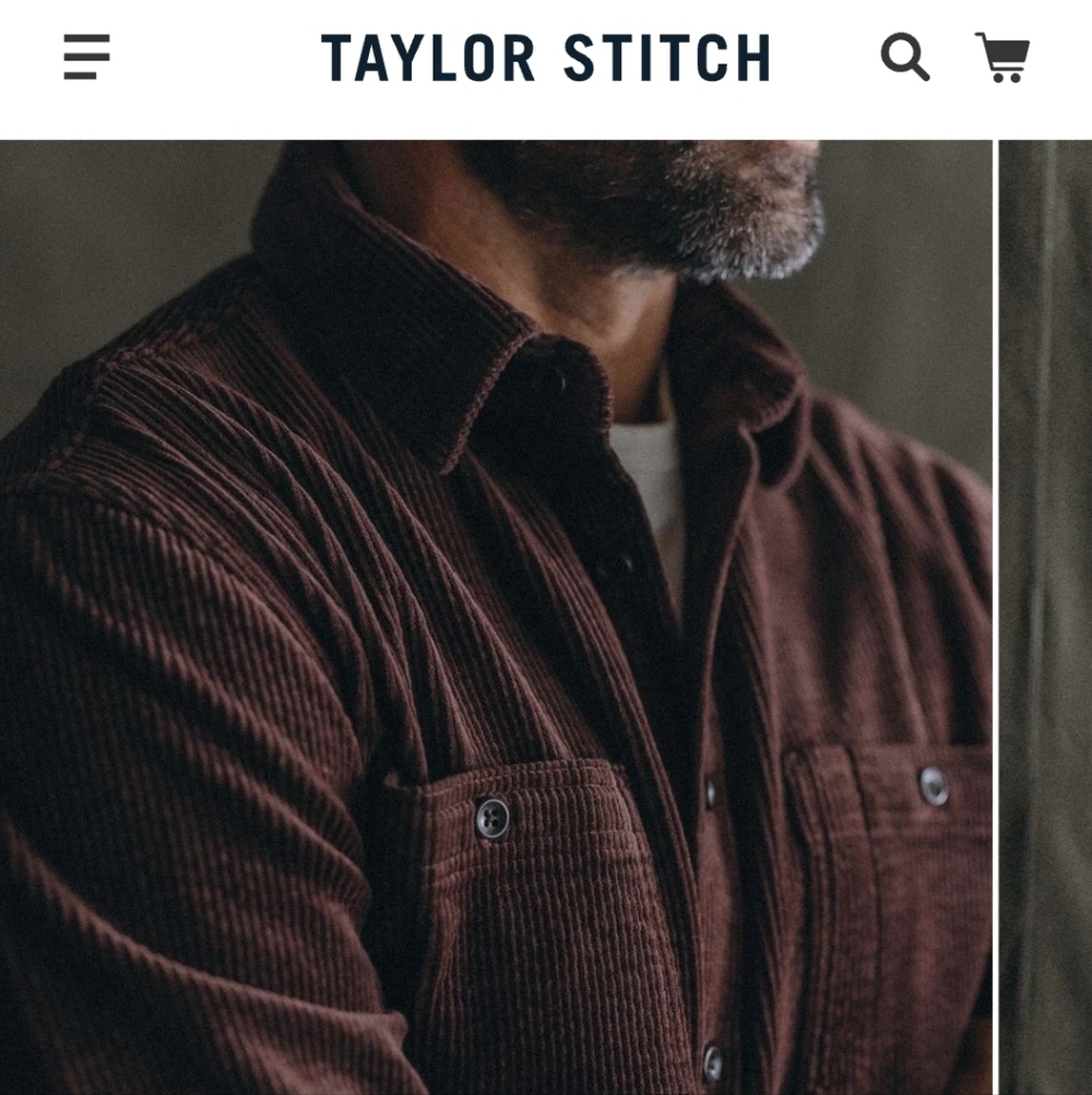 Taylor Stitch Burgundy Corduroy Utility Shirt